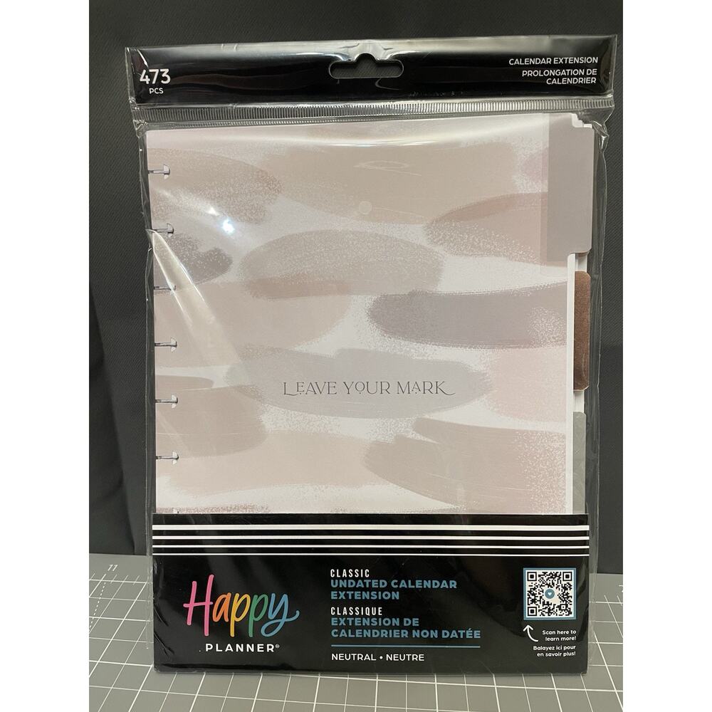 Happy Planner 6 Month Undated Vertical Extension “Leave Your Mark” Neutral 473pc